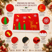 Christmas Felt Table Mats Set of 4 – Reindeer Holiday Placemats