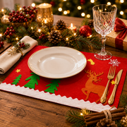 Christmas Felt Table Mats Set of 4 – Reindeer Holiday Placemats