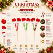Christmas Elf Legs Tree Picks Set of 3 | Plush Tree Decorations