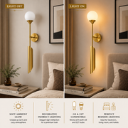 Long Frosted Glass metal Wall Light