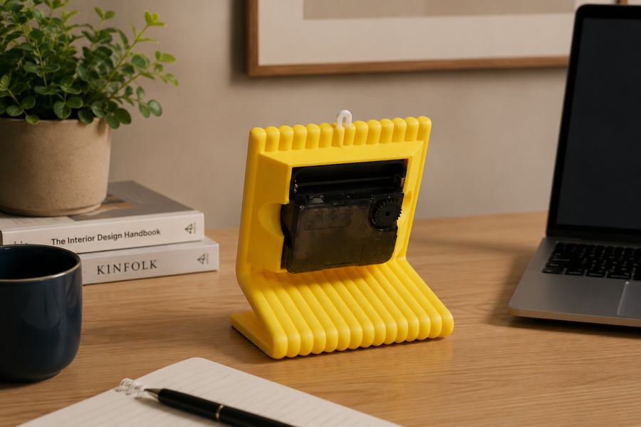 Coral Tree Modern Table Clock | Ribbed Design Desk Clock | Yellow Decorative Clock