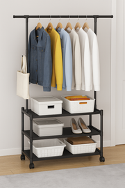 3 Tiers double hanger portable garment rack