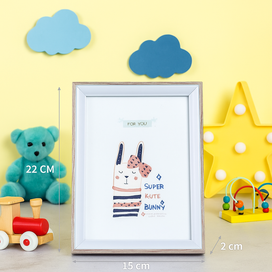 Coral Tree Wooden Photo Frame | Fits 12 × 18 cm Photo (Approx. 5×7 Inch) | Tabletop Display Frame for Kids Room & Nursery | Minimal Natural Finish