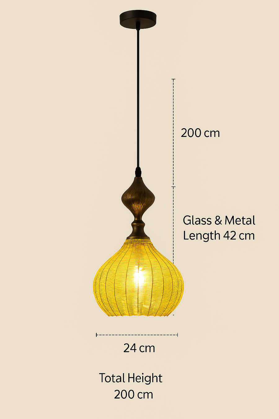 Simple Modern Wrought Iron Glass pendant light