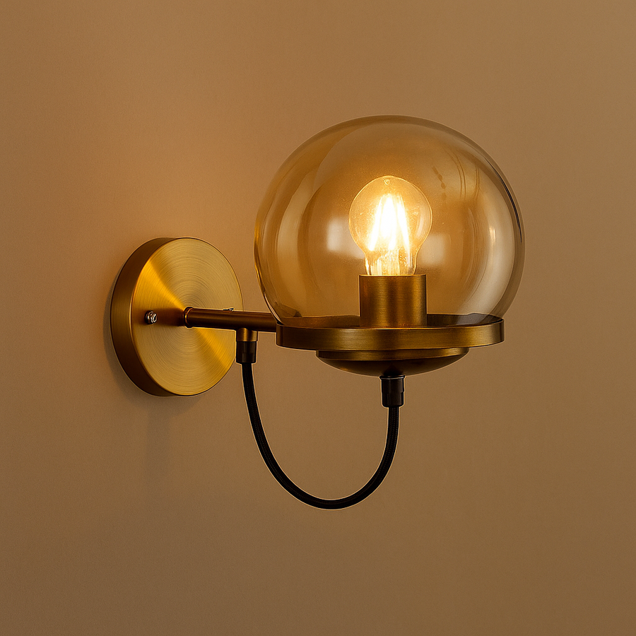 Retro Indoor Wall Light with Glass Shade