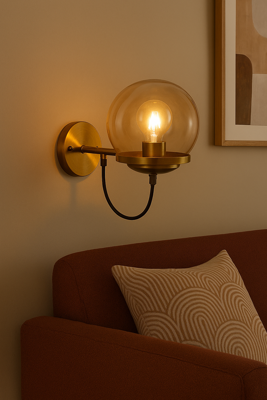 Retro Indoor Wall Light with Glass Shade