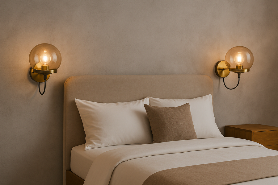Retro Indoor Wall Light with Glass Shade