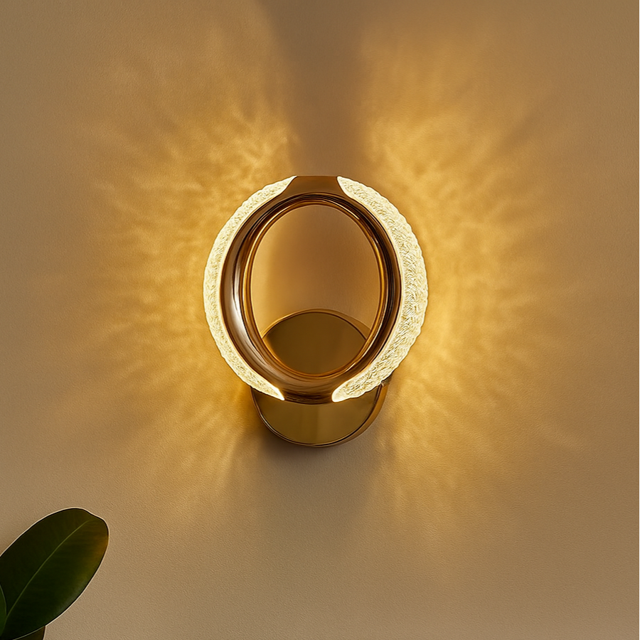 Modern LED Wall Lamp Crystal Wall Light Round Ring