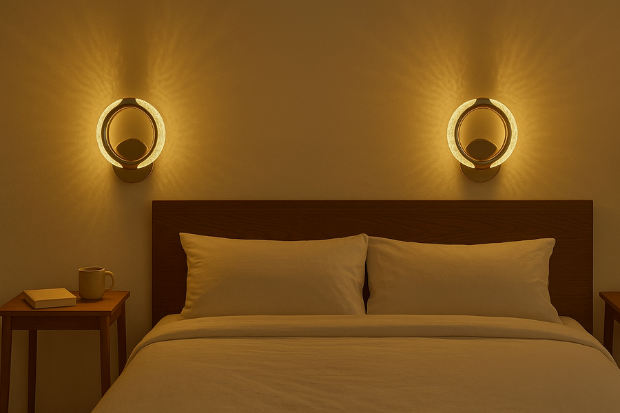 Modern LED Wall Lamp Crystal Wall Light Round Ring