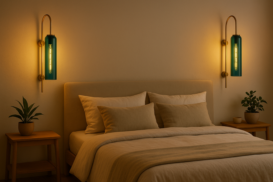 Designer Sunset Glass Wall Light-Amber