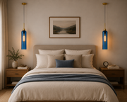 Modern Glass Pendant Light with Gold Finish & T30 Bulb | Adjustable Hanging Ceiling Light (41 cm Shade)