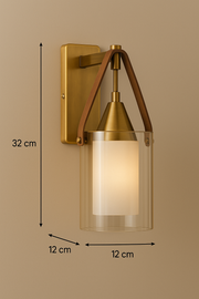 Gold-Toned Antique Finished Armed Glass Wall light