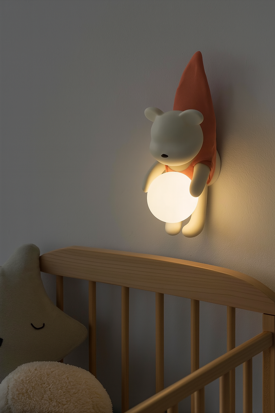 CORAL TREE Cartoon Wall Light, LED Wall Light for Kids Room, Little Bear Wall Light, Cute Wall Light, 8W 3000K Hardwired Wall Light for Kids Room, Nursery