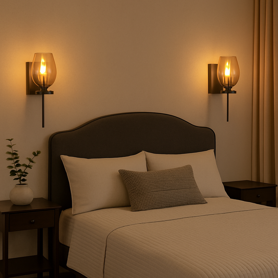 Opera Amber Glass Wall Light