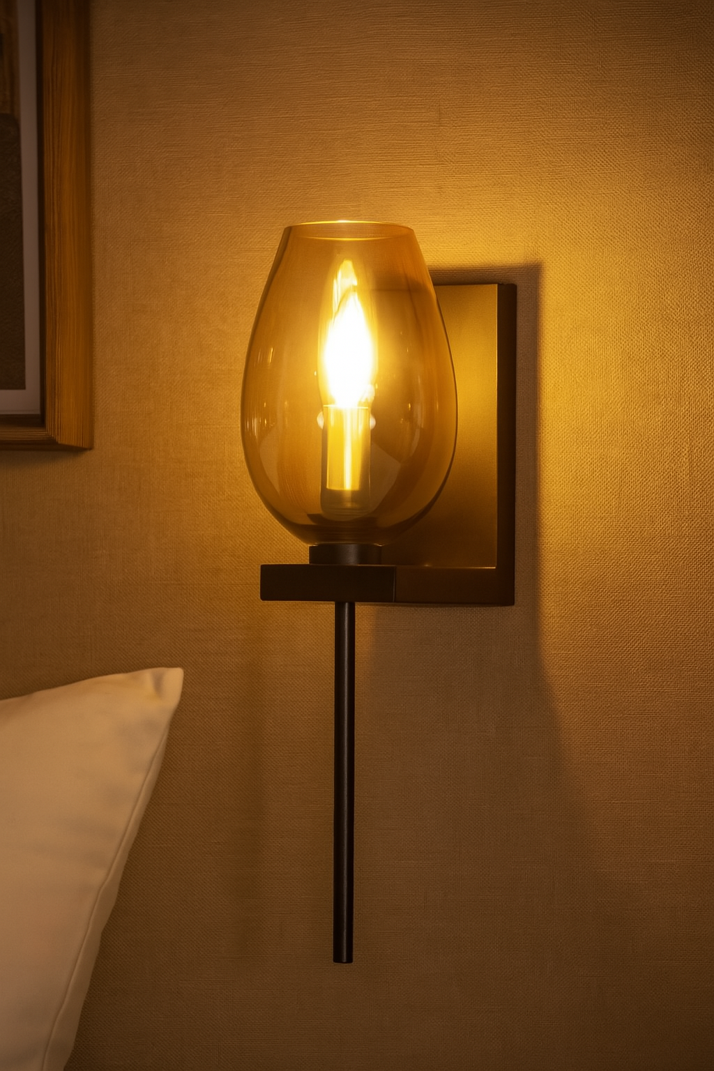 Opera Amber Glass Wall Light