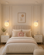 Coral Tree Rabbit Moon Pendant Light for Kids Room | Cute Bunny Hanging Ceiling Lamp | Resin & Acrylic Moon Light | G9 Bulb Included | Adjustable Hanging Wire | Nursery & Bedroom Decor