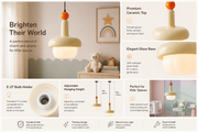 Modern Pastel Pendant Light | Designer Hanging Lamp | Adjustable Ceiling Light
