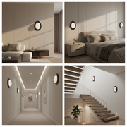 Modern Oval Marble Wall Light with Built-in LED | Smoke Black Metal Finish