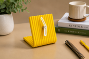 Modern Ribbed Table Clock for Desk & Bedside | Minimalist Decorative Analog Clock | Compact 9 x 9 x 9 cm