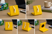 Modern Ribbed Table Clock for Desk & Bedside | Minimalist Decorative Analog Clock | Compact 9 x 9 x 9 cm