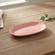 Coral Tree Ceramic Oval Serving Platter Tray – Textured Gloss Finish