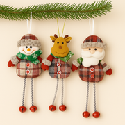 Coral Tree Set of 3 Christmas Ornaments – Santa, Reindeer & Snowman