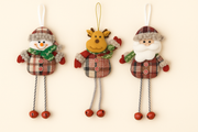 Coral Tree Set of 3 Christmas Ornaments – Santa, Reindeer & Snowman