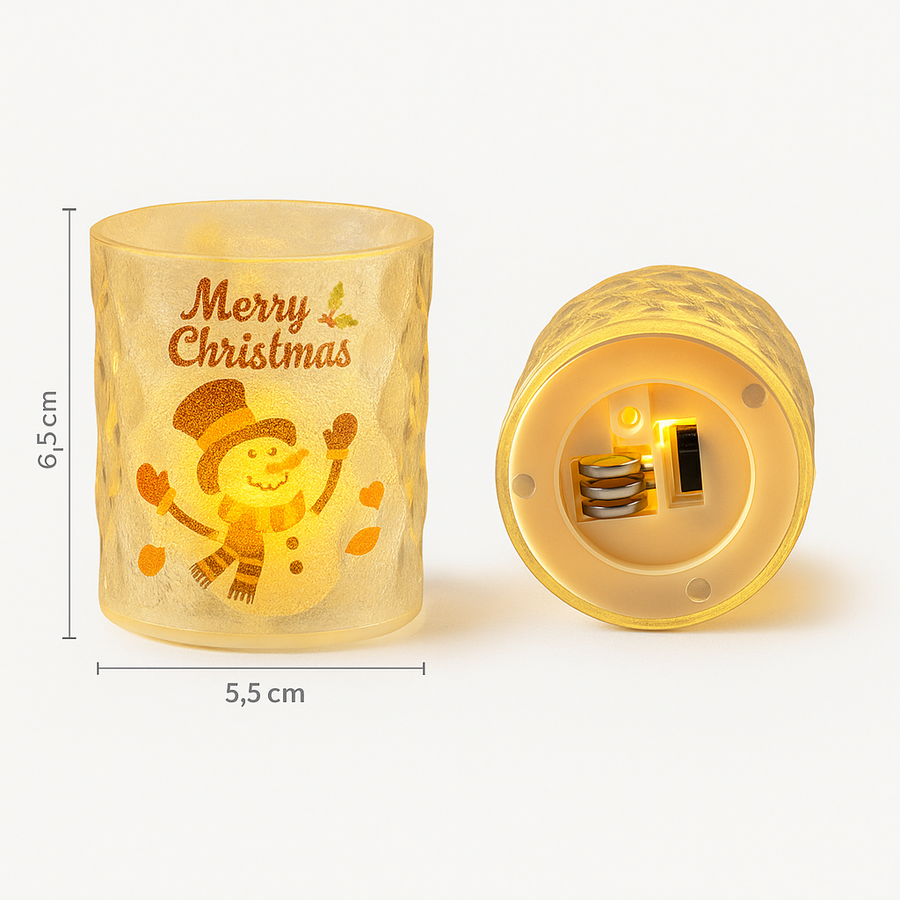 Coral Tree LED Christmas Printed Candle Lights Set of 4/5