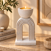 Minimalist pillar candle holder