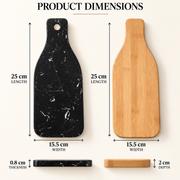 Bamboo Cheese Board Set with Marble Plate & Knives Style 1
