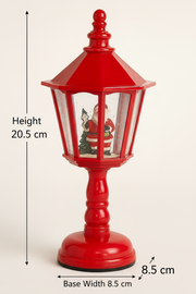 Coral Tree Christmas Lantern Light Santa & Snowman Design | Warm LED Glow with Snow Glitter Effect | 23 cm Height