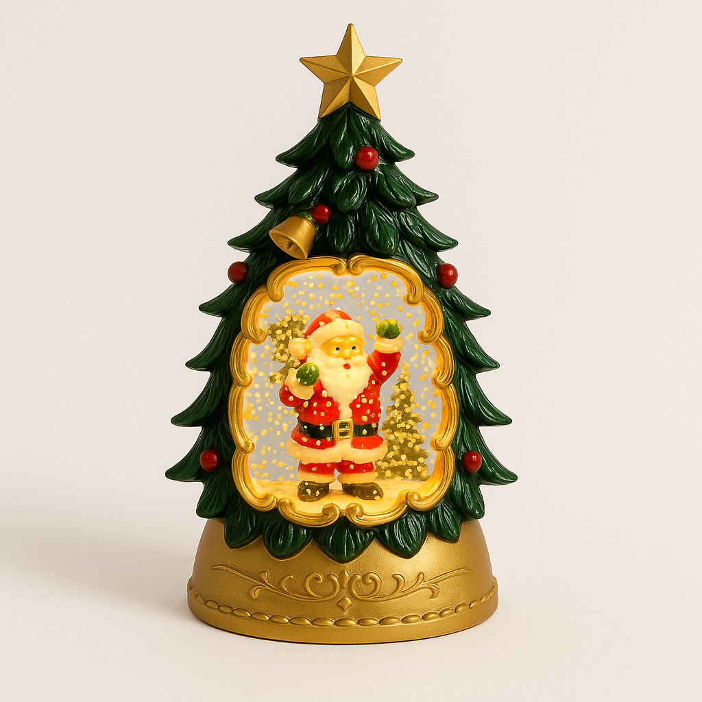 Coral Tree LED Santa Christmas Tree Lantern – 14.5 cm Festive Table Décor Light