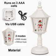 Coral Tree Christmas Lantern Light Santa & Snowman Design | Warm LED Glow with Snow Glitter Effect | 23 cm Height