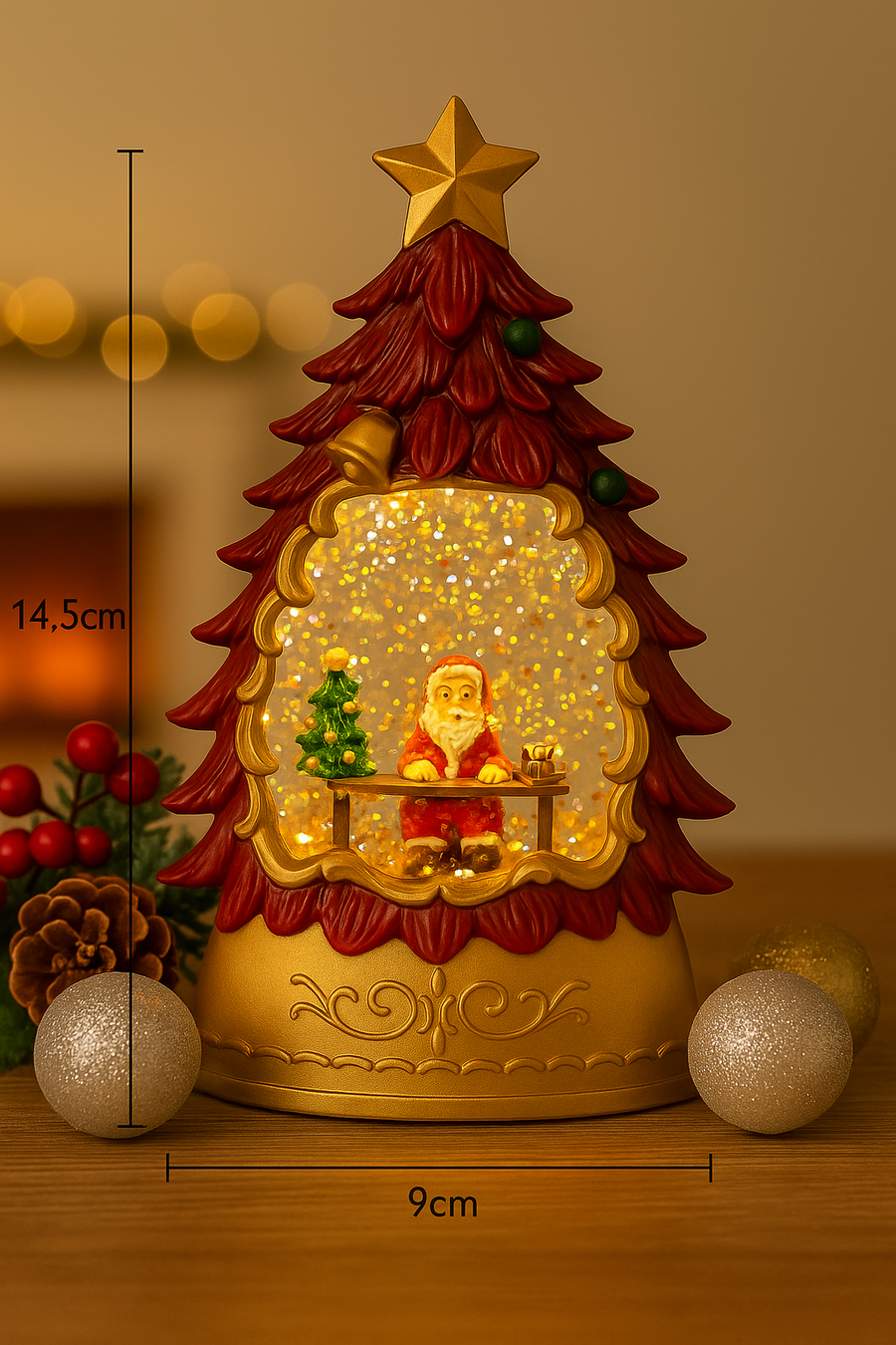 Coral Tree LED Christmas Snow Tree Light with Glitter Effect