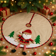 Christmas Tree Skirt with Santa Design – 120 cm Diameter