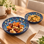 Coral Tree Multicolour Floral Ceramic Serving Plates – Set of 2