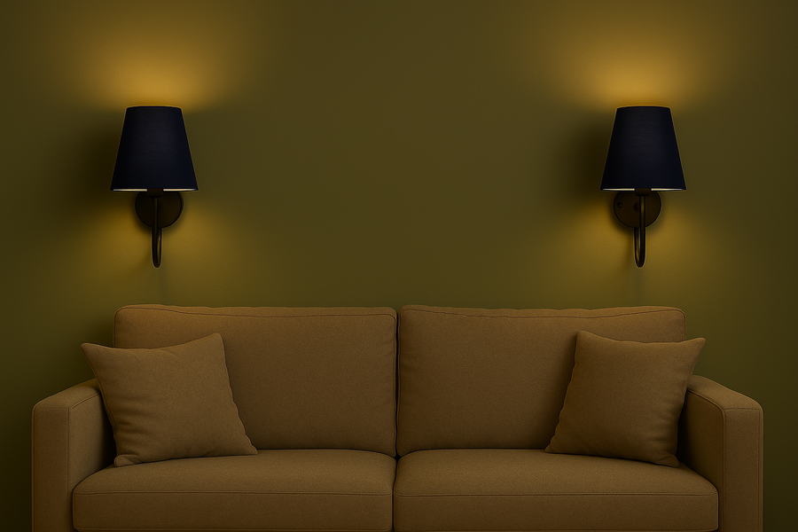 The blue Fabric Lamp Shade Wall Lights