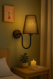 The Black Fabric Lamp Shade Wall Lights