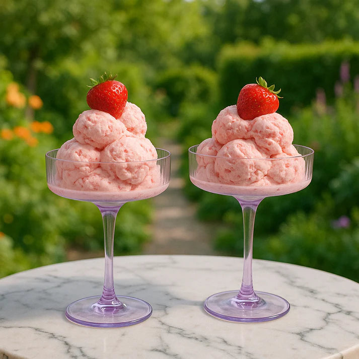 Coral Tree Stemmed Cocktail Glass Set of 2 | Premium Ribbed Coupe Glass | 175 ml