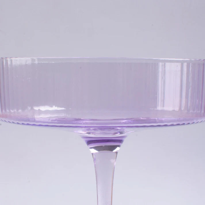 Coral Tree Stemmed Cocktail Glass Set of 2 | Premium Ribbed Coupe Glass | 175 ml