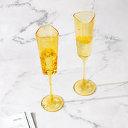 Coral Tree Amber Champagne Flute Set of 2 | Designer Stem Glass | 170 ml