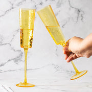 Coral Tree Amber Champagne Flute Set of 2 | Designer Stem Glass | 170 ml