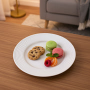 Coral Tree Ceramic Dinner Plate | Ribbed Texture Serving Plate | 26.8 cm Large Plate