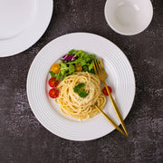 Coral Tree Ceramic Dinner Plate | Ribbed Texture Serving Plate | 26.8 cm Large Plate