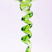 Coral Tree Green Twisted Stem Wine Glass Set of 2 | Designer Goblet | 550 ml