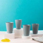 Coral Tree Wheat Straw Drinking Glass Set of 4 | Eco-Friendly Reusable Cups | 425 ml