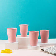 Coral Tree Wheat Straw Drinking Glass Set of 4 | Eco-Friendly Reusable Cups | 425 ml