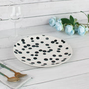 Coral Tree Ceramic Serving Plate | Black Polka Dot Design | 27 cm Large Dinner Plate