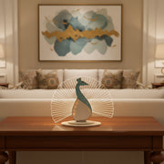 Coral Tree LED Peacock Table Lamp | USB Powered Decorative Light | Wooden Base