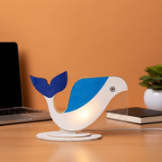Coral Tree LED Whale Table Lamp | USB Powered Decorative Light | Wooden Base